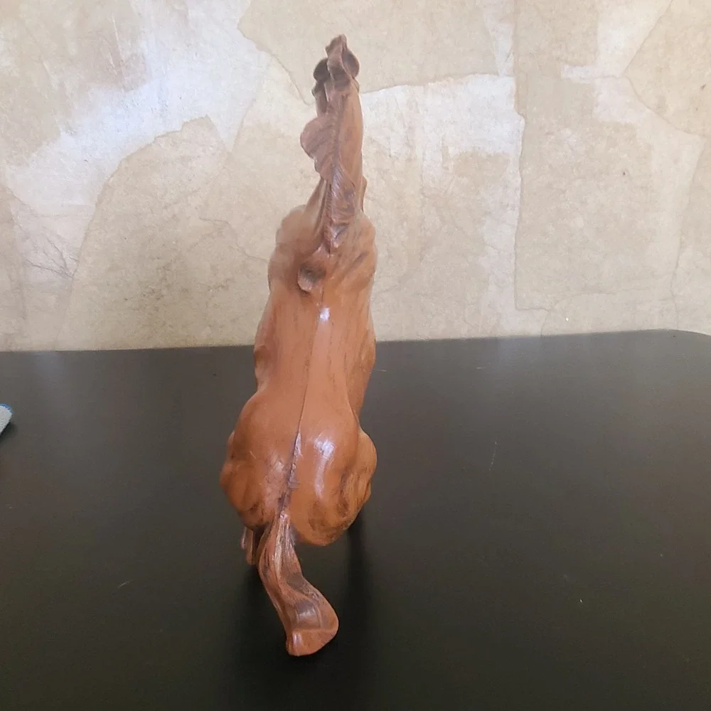 Vintage Hartland‎ Rearing Horse Figurine Faux Wood Grain Brown Equestrian Decor